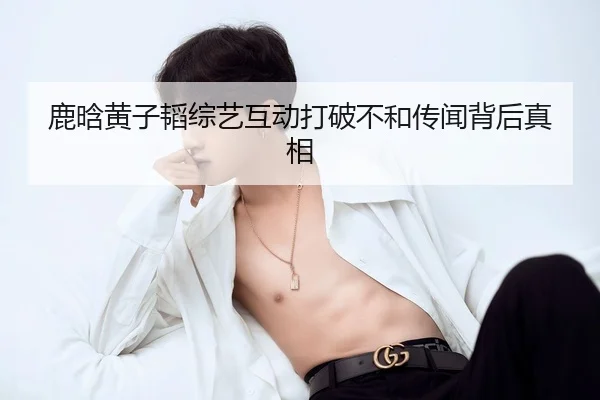 鹿晗黄子韬综艺互动打破不和传闻背后真相